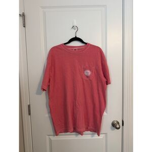 Comfort Colors Coral Pocket Tee with Heart Design